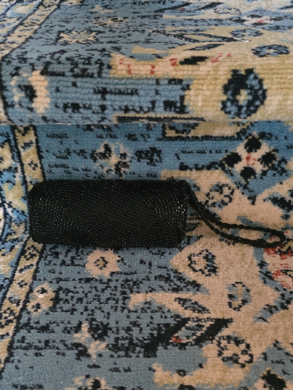 Bijoux Terner Black Beaded Wristlet Clutch